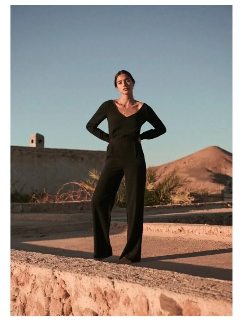 Sezane Cecilia Jumpsuit, Black
